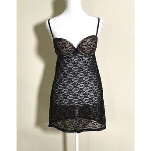 Victoria’s Secret Women's Black Lace Babydoll Lingerie Top Size 34B Night Sexy